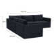 Deirdre 5 - Piece Modular Velvet Reversible Sectional