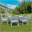 Ensemble de 2 chaises de patio pour salle à manger avec accoudoirs, blanc pur avec imitation grain de bois-382426411