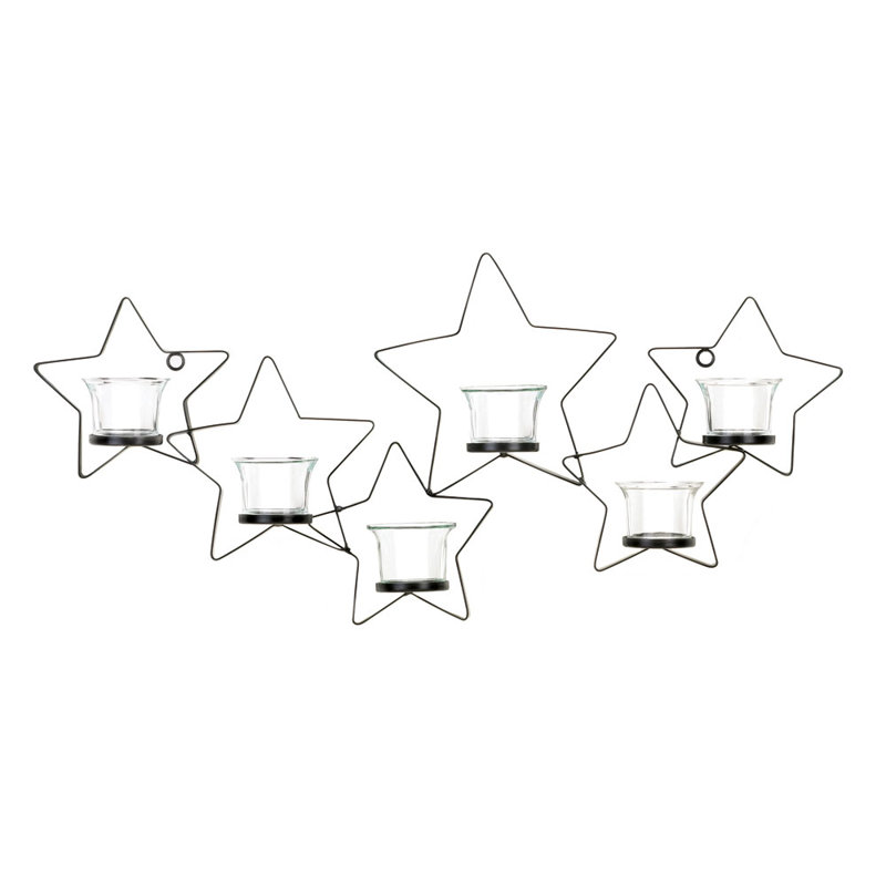 Iron Stars Wall Candle Holder