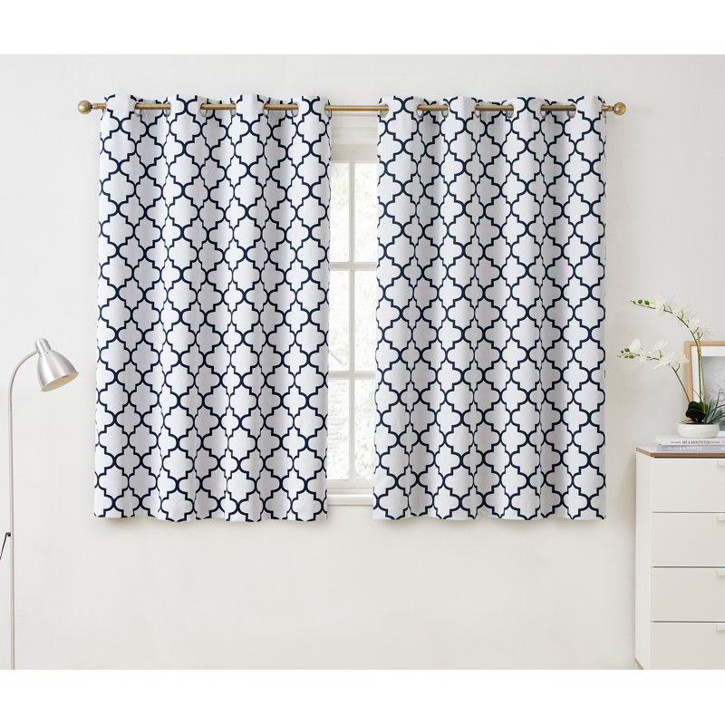 Alexuis Blackout Curtain Pair, 52" W x 54" L, Dusty Blue