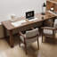 Bureau rectangulaire en bois massif brun clair-616290637