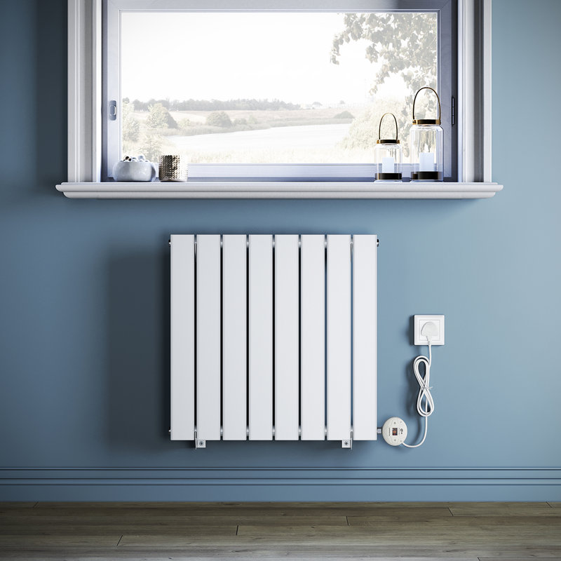60*5.8cm, Smart WiFi-Enabled Electric Radiator Flat Panel with Intelligent Heating Control, White