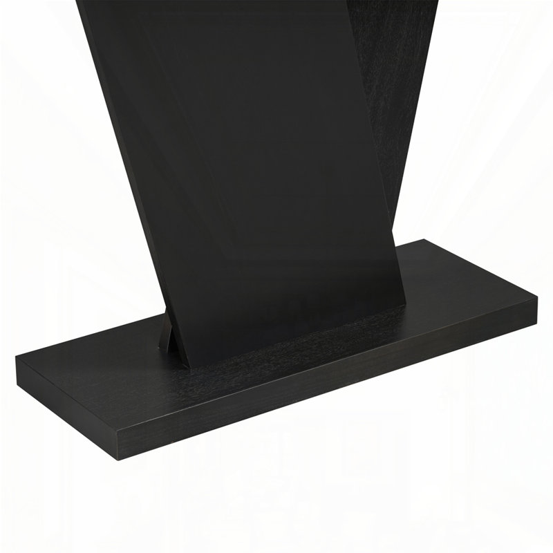 Console Mirod avec placage en bois naturel, Noir