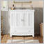Meuble-lavabo 30 po avec lavabo en céramique, meuble-lavabo à cadre en bois massif avec tablette réglable, tiroir avec cloison, pieds en bois massif-66560665