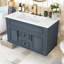 Meuble-lavabo flottant mural avec lavabo en céramique, portes et tiroirs à fermeture en douceur-130182899