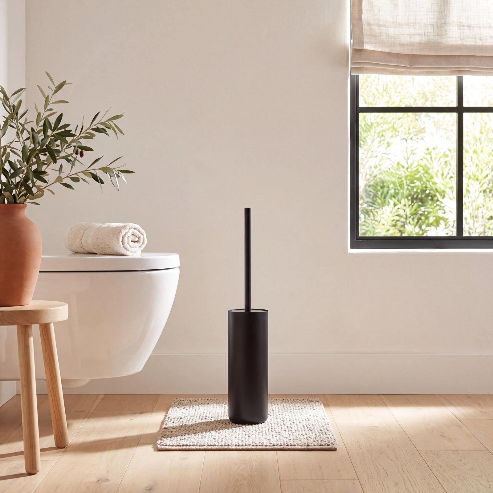 Modo Toilet Brush and Holder, Black