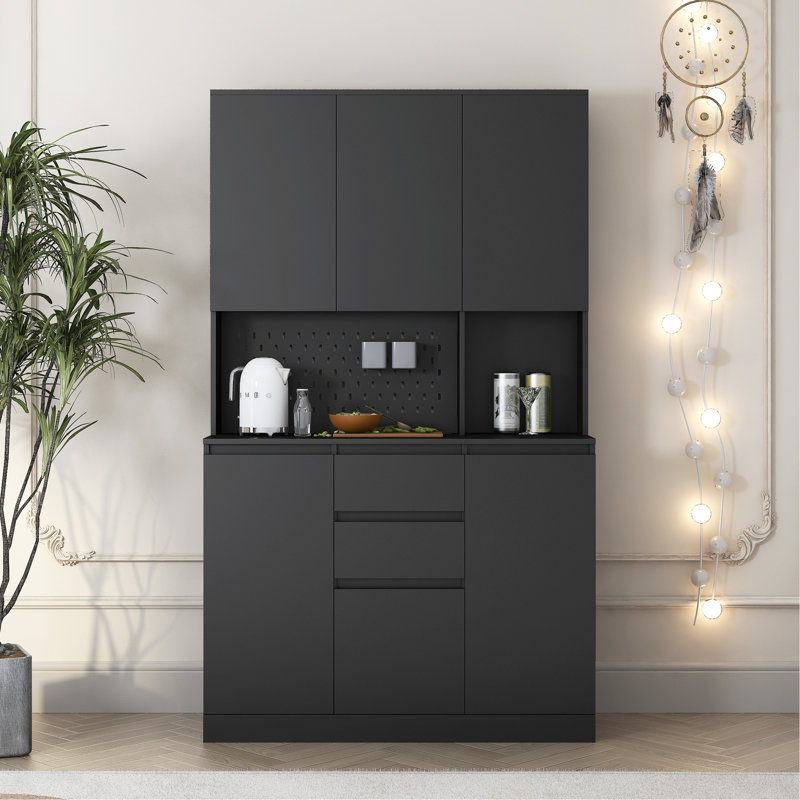 Armoire de cuisine 74 po autoportante avec 6 portes