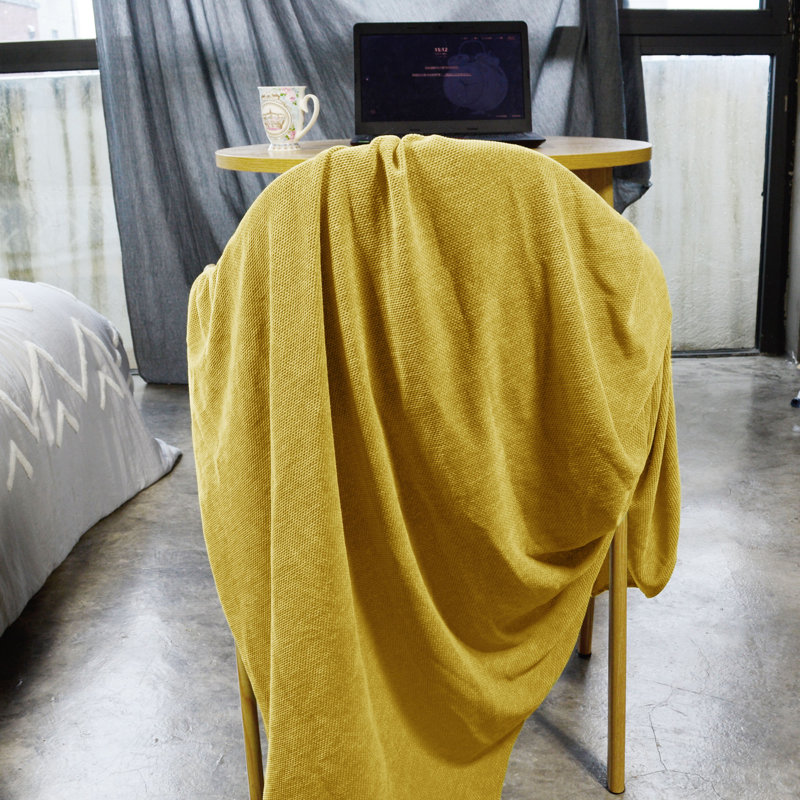Couverture , Jaune moutarde, 50 x 60