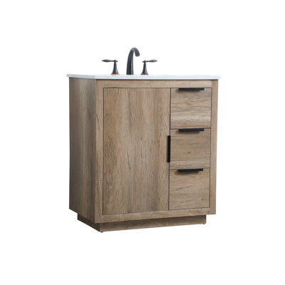 Broadlands 30'' Single Bathroom Vanity with Engineered Marble Top