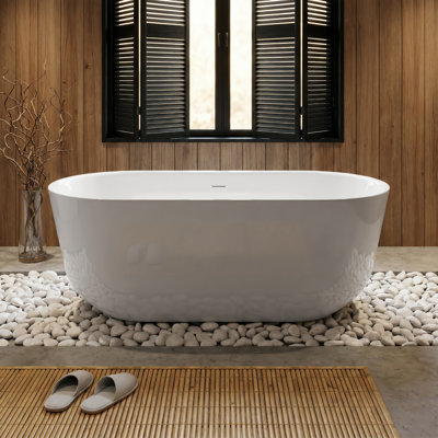 Baignoire autoportante 100% acrylique, baignoire avec rétention de chaleur, baignoire ergonomique pour salle de bain