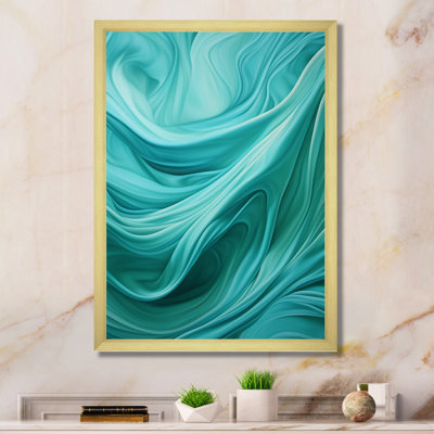 Turquoise, gauchissement des vagues I - art mural abstrait sur toile