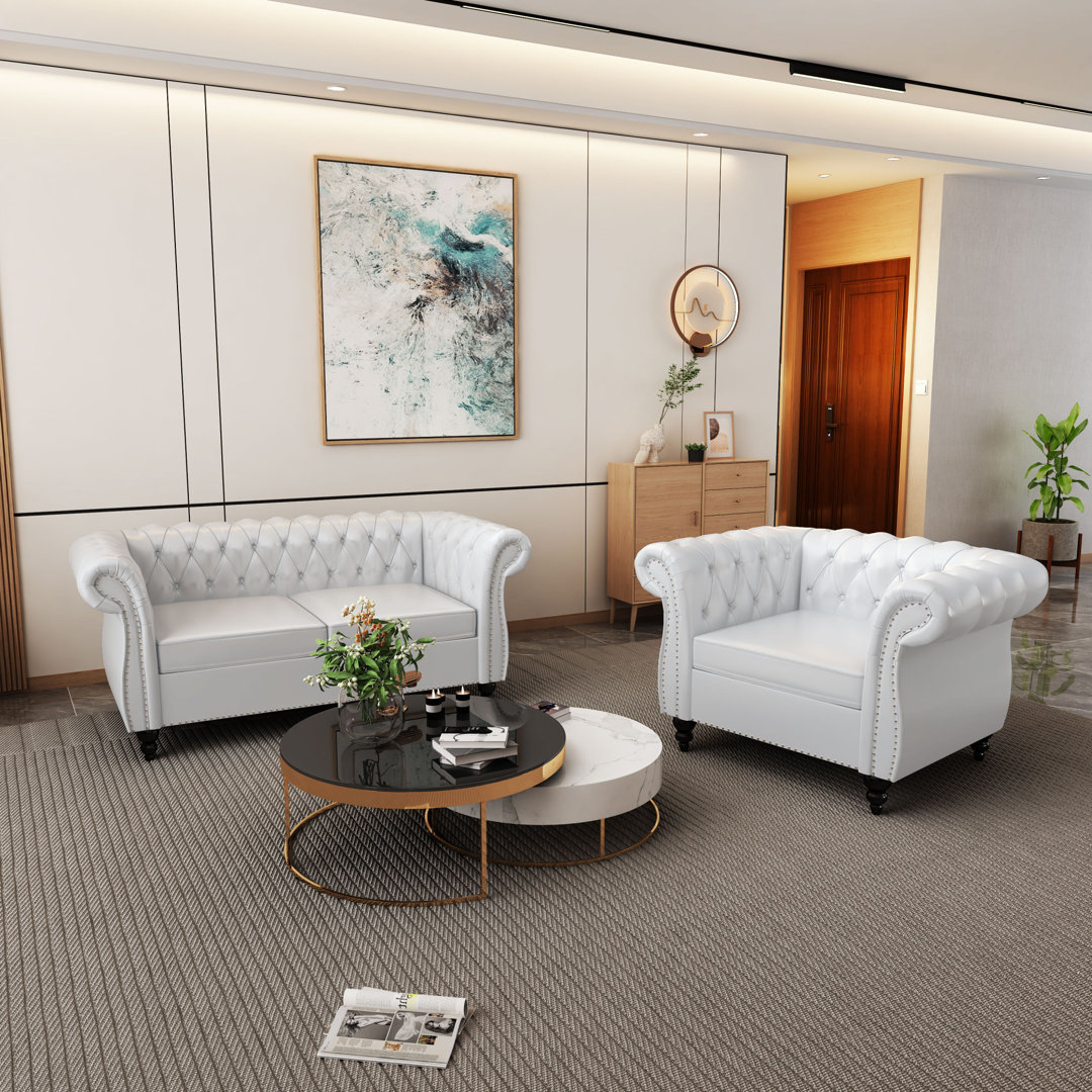 Aadit 2 - Piece Faux Leather Living Room Set Alcott Hill® Upholstery 