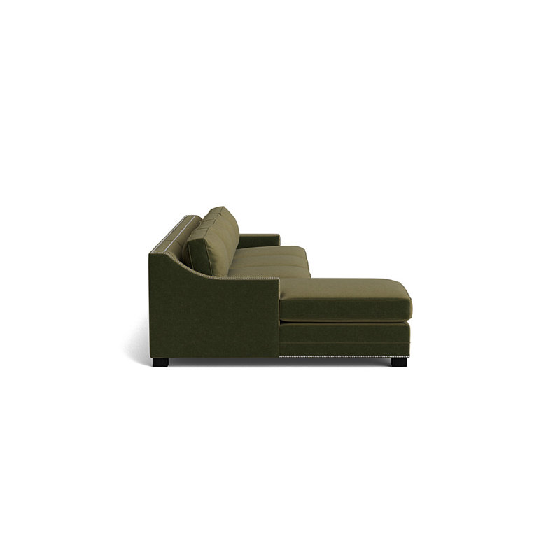 Upholstered Sectional, Brushed Nickel, Performance Velvet - Balsam, Black