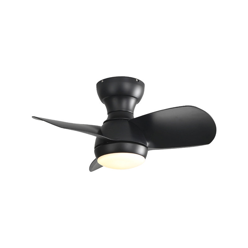 Bedroom Ceiling Fan With 3 Color Dimmable 3 Abs Blades Remote Control Dc Motor With 18W Led Light, Black