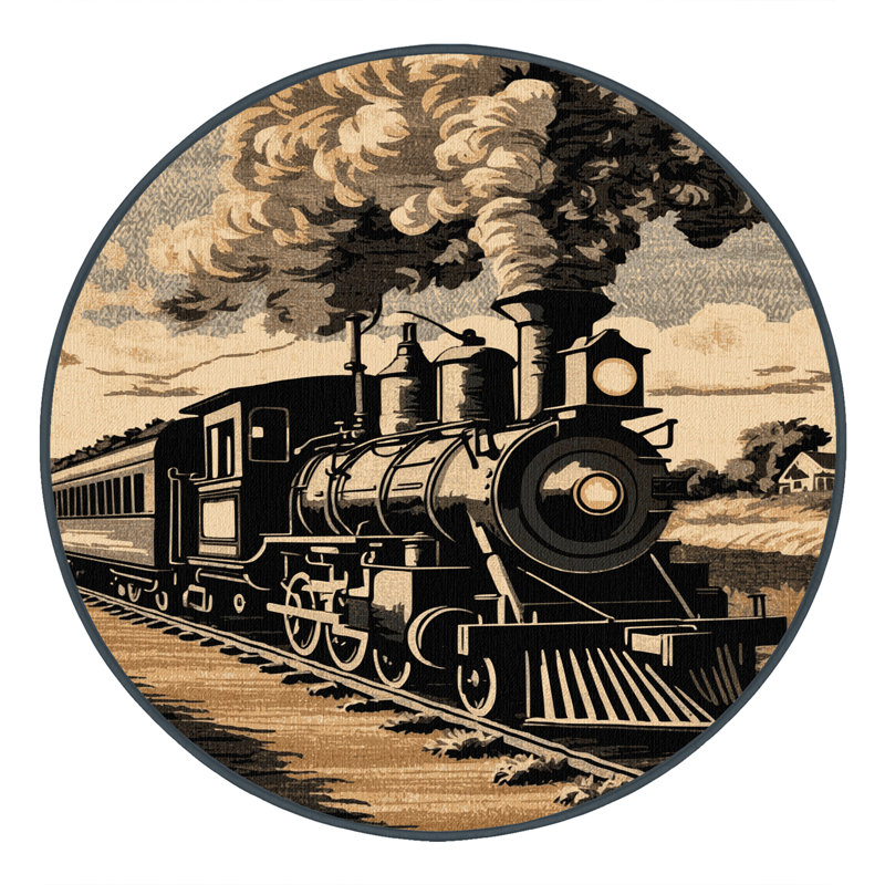 Tapis de transport noir lavable à la machine, Rond 8 pi