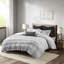 Housse de couette en coton multicolore pour très grand / très grand lit, très grand lit à rayures horizontales-120258510