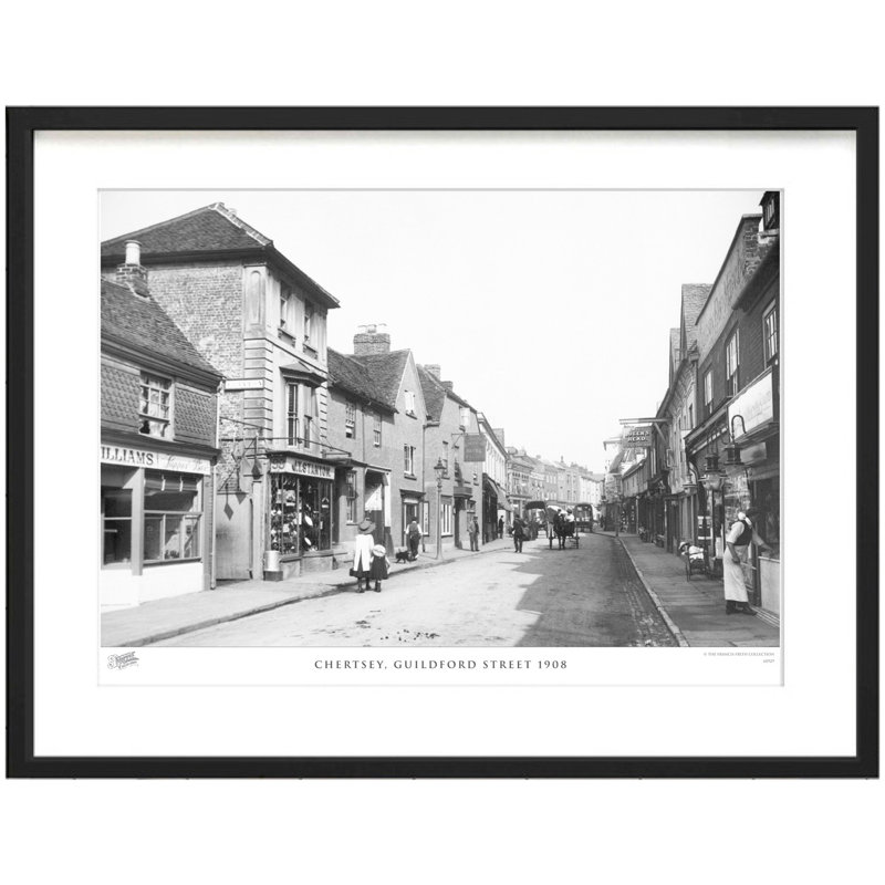 Chertsey, Guildford Street 1908 by Francis Frith - Single Picture Frame Print, 45cm H x 60cm W x 2.3cm D