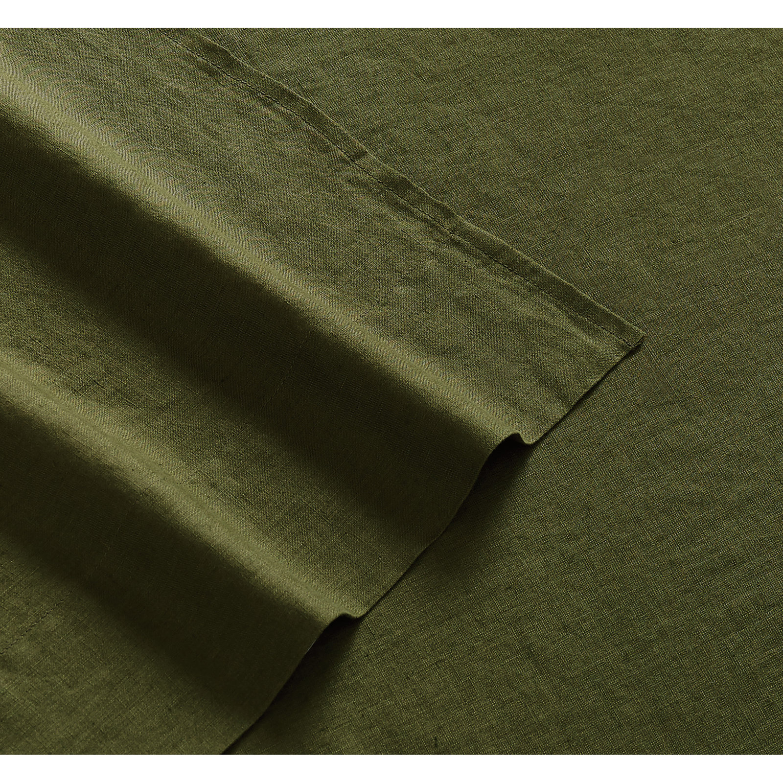 Nena Linen Sheet Set, King, Olive Green