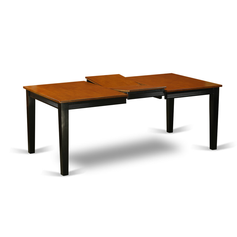 5 Piece Dinette Set for 4 Includes a Rectangle Dining Table with Butterfly Leaf and 4 Dining Room Chairs, Black & Cherry