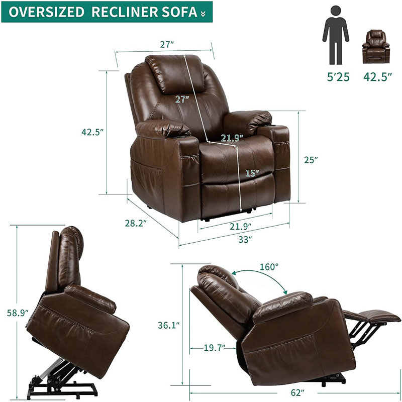 Faux Leather Heated Massage Chair