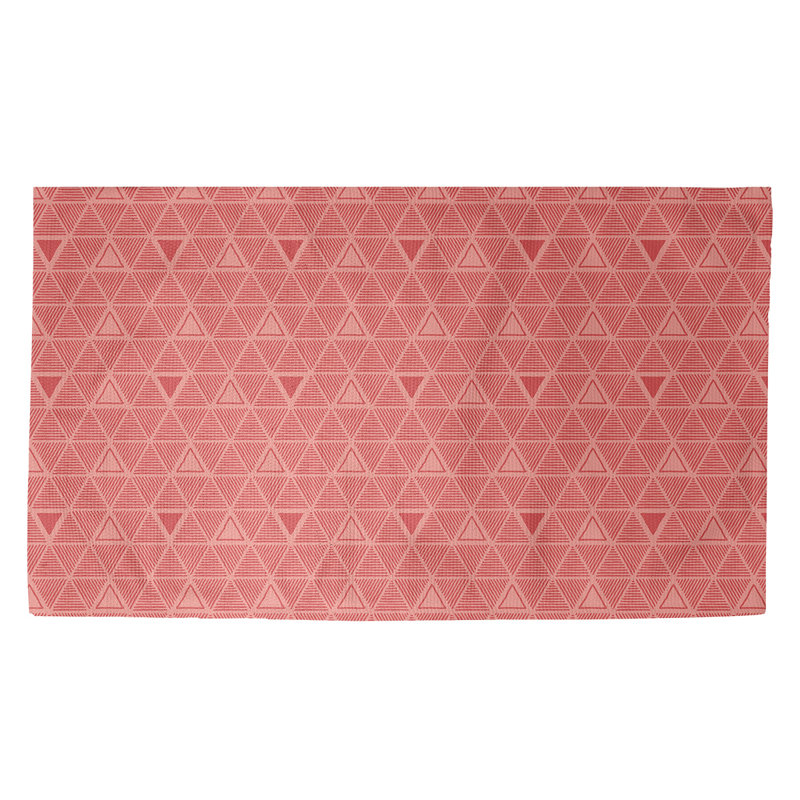 Triangles rouges Tapis décoratif, Rectangle 5 pi x 7 pi