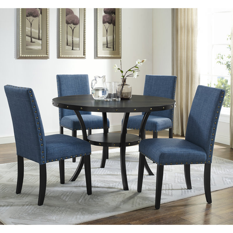 Chaise d'appoint rembourrée Haysi, Bleu