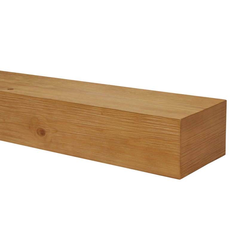 Tablette de manteau de cheminée en bois massif Encase, 84", Teinture miel naturel
