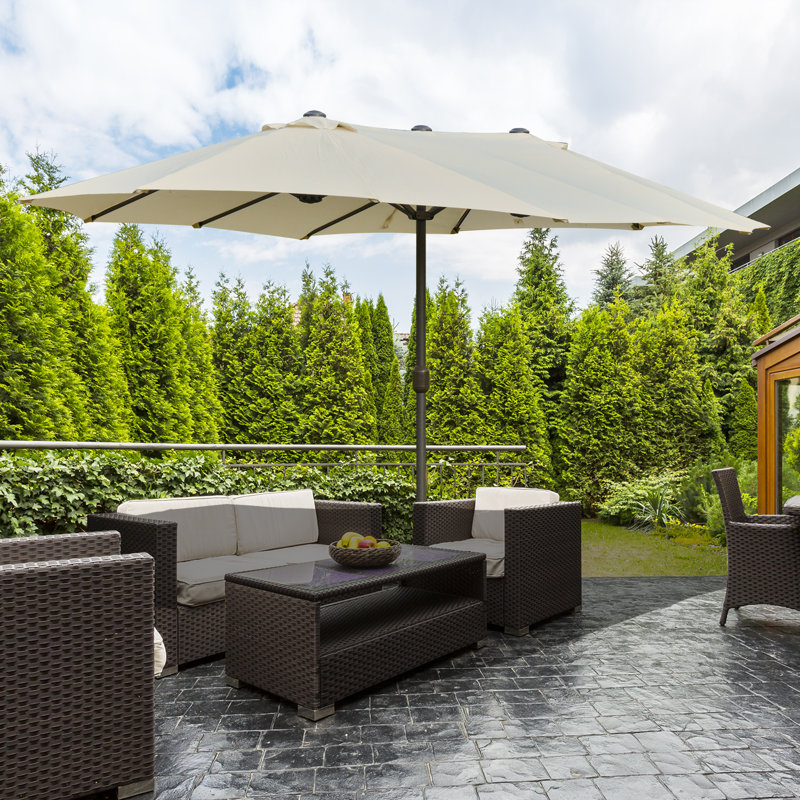 Sadie 270cm X 460cm Rectangular Cantilever Parasol, Cream