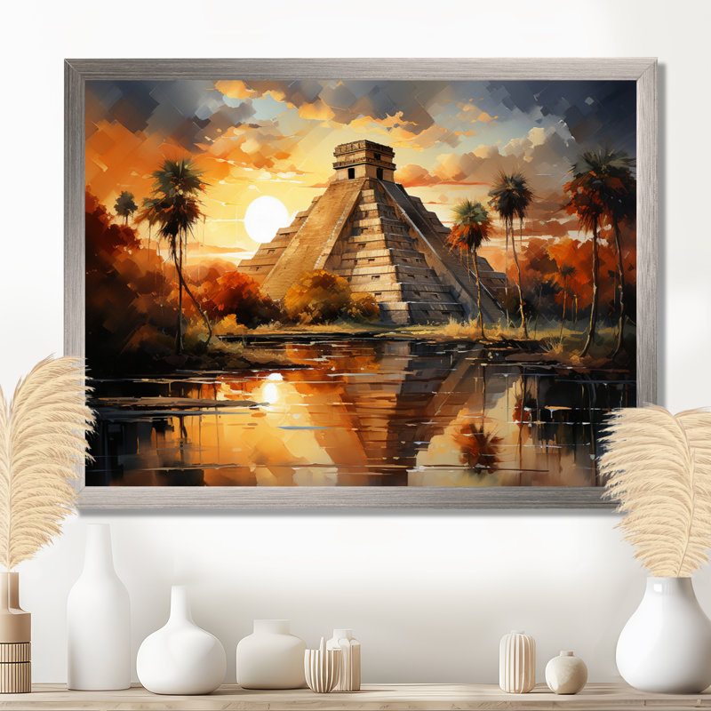 Coucher de soleil au Mexique à Chichen Itza I - Mexique, impressions sur toile, H 30 po x l 40 po x P 1,5 po