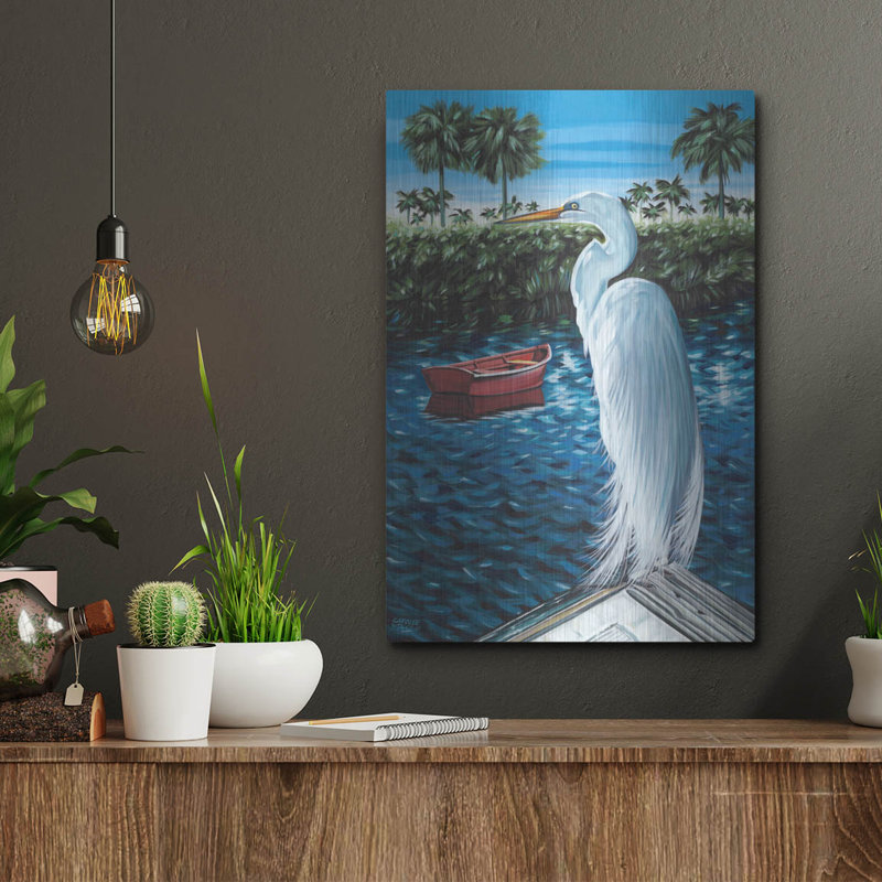 «Peaceful Heron II» par Carolee Vitaletti, H 16 po x l 12 po