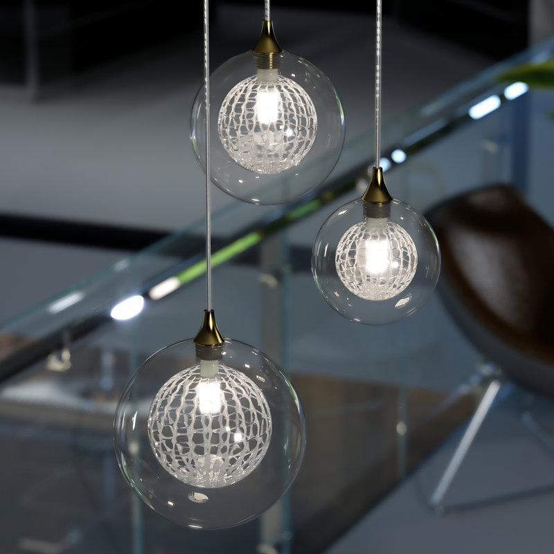 Reflection Breeze 3 - Light Pendant, Clear, Black