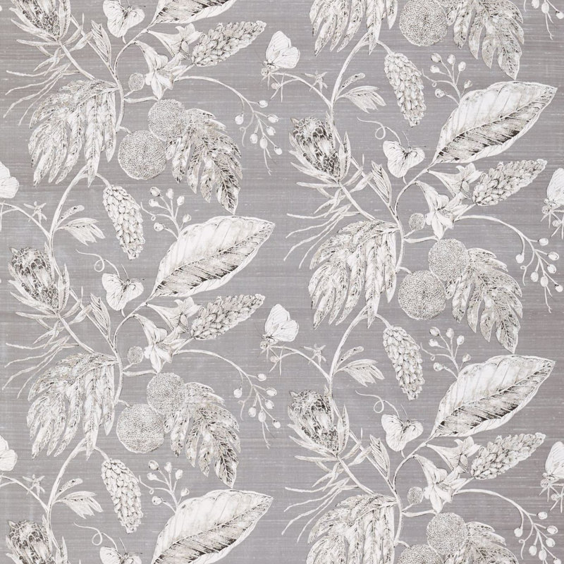 Amborella Silk Fabric, Steel
