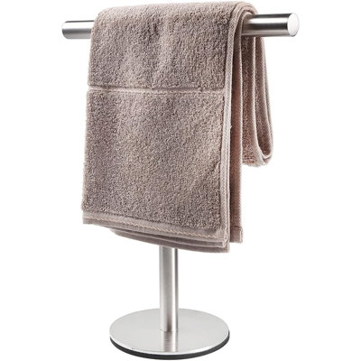 Support de serviette de salle de bain pour salle de bain, support de serviette en forme de T en acier inoxydable SUS304 pour salle de bain, comptoir de cuisine ou de meuble-lavabo