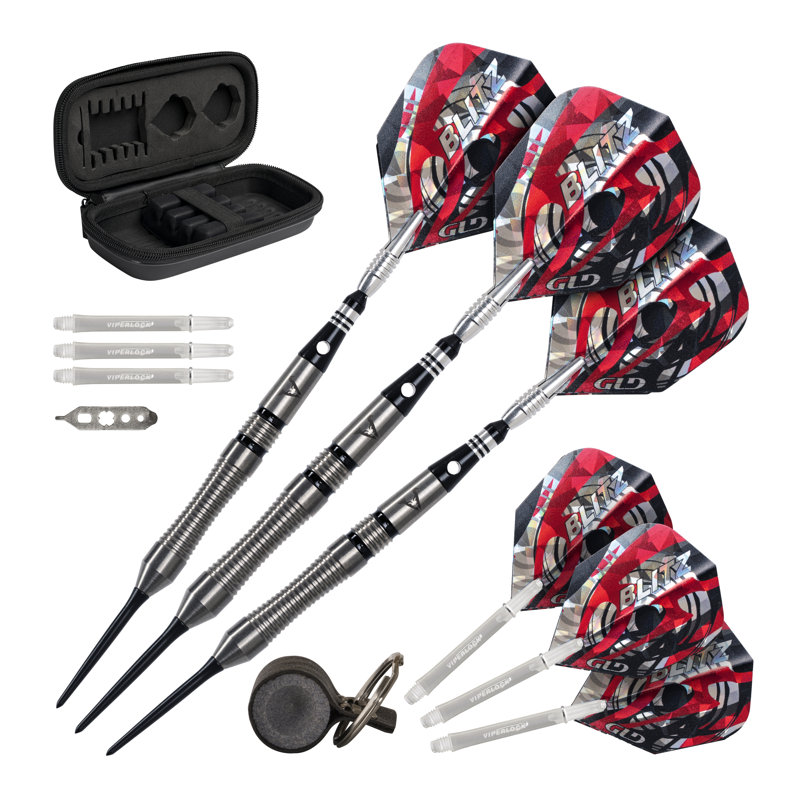 Fléchettes à pointe en acier 95% tungstène Viper Blitz 22 grammes avec aiguisoir