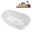 59" Streamline Soaking Glossy White Freestanding Tub With Internal Drain in Brushed Nickel