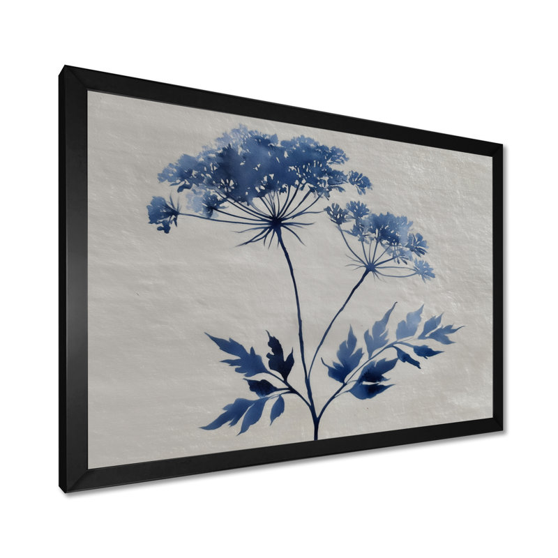 «Path of the Bue», impression sur toile florale bleue, H 12 po x l 20 po, Cadre photo unique, Noir