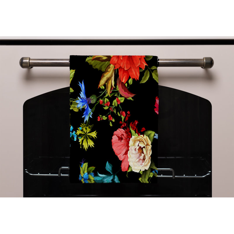 Cotton Floral Waffle Tea Towel Kitchen Towel