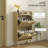 Narrow Shoe Cabinet with 2 Rattan Flip Drawers for 12 Pairs