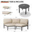 Ensemble de conversation pour patio pour 4 personnes en aluminium avec table-1934638238