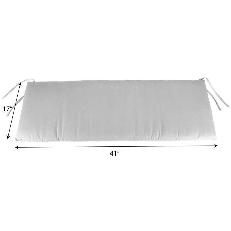 41" x 17" Outdoor Bench Cushion with Ties, Barn Red