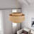 Anorah 4-E26 Light Bulbs 25.59 inch Oversize Farmhouse Boho Paper Shade Dimmable Vintage Pendant Light Fixture