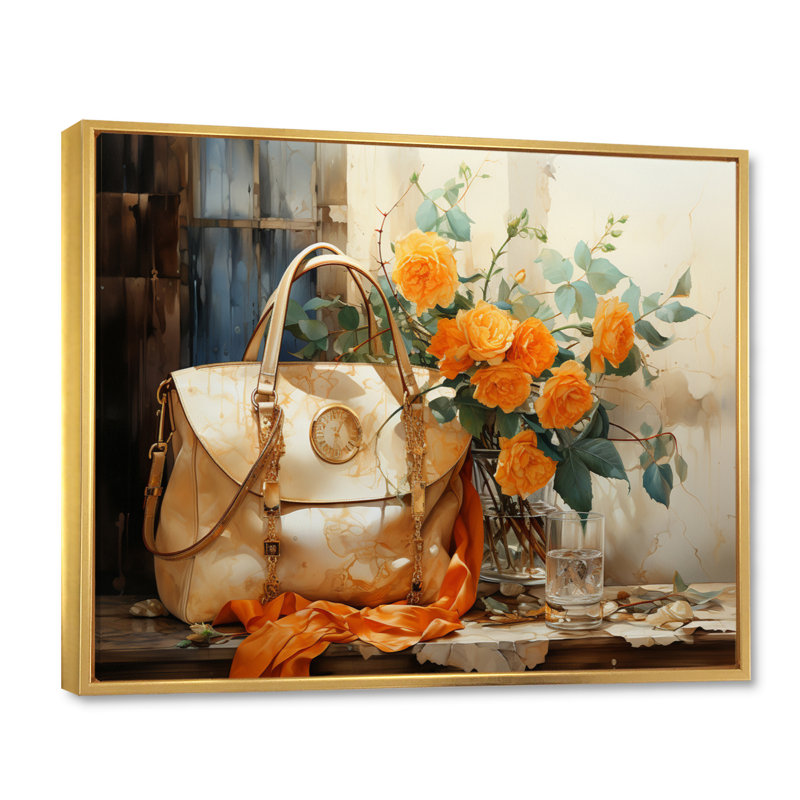 Impression sur toile Minimalim Beige II, Cadre flottant doré, H 30 po x l 40 po x P 1,5 po