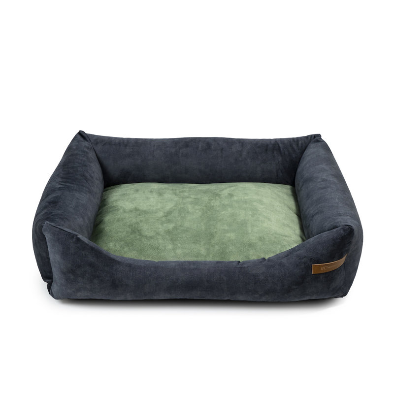 Orthopedic Polyester Pet Bed, 15cm H x 75cm W x 85cm D, Graphite/Green