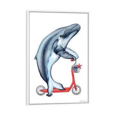 Baleine à vélo par Amélie Legault - reproduction d'art