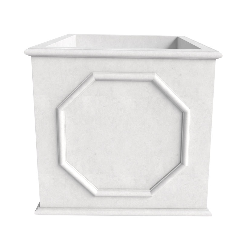 Boîte à fleurs en argile Crissman, Blanc, H 15 po x l 15 po x P 15 po