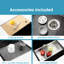 Black Undermount Sink 30"x19", Stainless Steel With Build & Cutting Board 30"x19" Sink, Functional Design Sound Absorbing