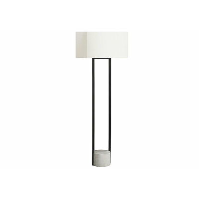 Lighting, 62 po de hauteur, lampe sur pied, métal noir, abat-jour ivoire / crème, style moderne