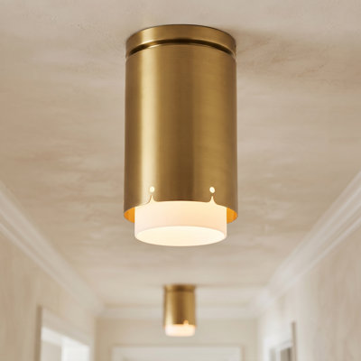 1-Light Cylinder Glass Flush Mount