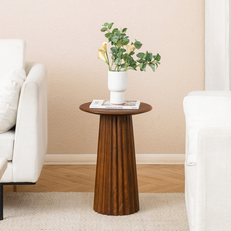 Table de bout en bois massif Tilly, Noyer
