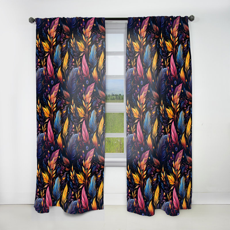 Mystical Boho Boho Motif - Rideau abstrait Boho - Rideau abstrait obscurcissant - 1 panneau, L 52 po x L 84 po